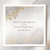 ラックスモダン金ゴールドフレックスグレーウォーター結婚カラー スタンダードカクテルナプキン