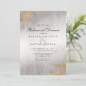 ラックスモダン金ゴールドフレックスグレーミストリハーサルディナー 招待状 (スタンド正面)