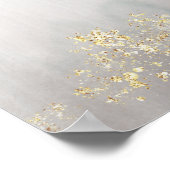 ラックスモダン金ゴールドフレックス灰色の霧結婚の歓迎 ポスター (角)