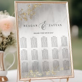 ラックスモダン金ゴールドフレックス結婚グレーの座席表 ポスター