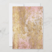 ラックスモダン金ゴールドフレックス赤面ピンクミスト結婚ーズ 招待状 (裏面)