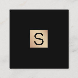 ラックスモダン金ゴールドモノグラム スクエア名刺