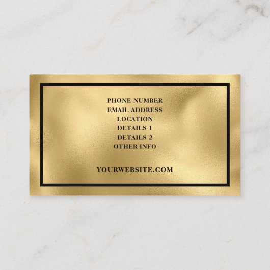 ラックスモダン金フェイク箔メタリックビジネスカード 名刺 (裏面)