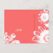 ラックスラディアンスコーラルピンクフローラバジェットフレンドリー インビテーションポストカード (裏面)