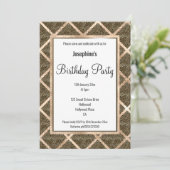 ラックスレオパードシャンパン誕生日招待状 招待状 (スタンド正面)