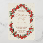ラックスレッドベリー+ユーカリプトゥスクリスマスパーティー 箔招待状 (正面)