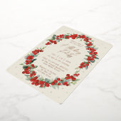 ラックスレッドベリー+ユーカリプトゥスホリデーパーティー 箔招待状 (回転した状態)