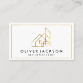 ラックス実在金ゴールドエステートハウス | 金ゴールド縁ど 名刺 (正面)