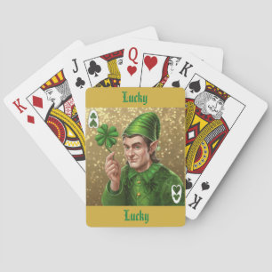 ラックス小妖精や小人ラッキー遊ズカード金ゴールドグリッタースパークルズ トランプ