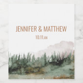 ラックス素朴自然アウトドアマウンテンズ結婚式の引き出物 ワインラベル (シングルラベル)