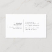 ラックス赤と白アールデコパターン 名刺 (裏面)