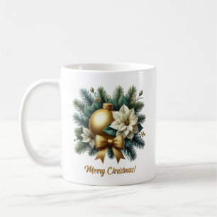 ラックス金ゴールドクリスマスバウブルコットンゴールデンボウ コーヒーマグカップ