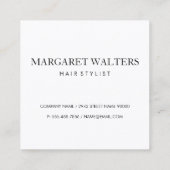 ラックス金ゴールドグランジモノグラム白黒ストライプズ スクエア名刺 (裏面)