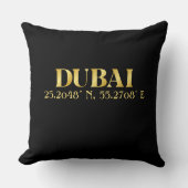 ラックス金ゴールドドバイ緯度&経度 クッション (正面)