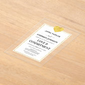 ラックス金ゴールドハートラブ&コミットメント式 アクリル招待状 (レイダウン)