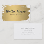 ラックス金ゴールドブラシ付きモダン文字 名刺 (正面/裏面)