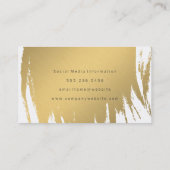 ラックス金ゴールドブラシ白黒モダン文字 名刺 (裏面)