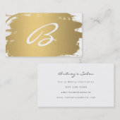 ラックス金ゴールドブラッシュモノグラムファンシー文字 名刺 (正面/裏面)