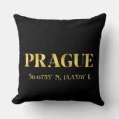 ラックス金ゴールドプラハ緯度&経度 クッション (正面)