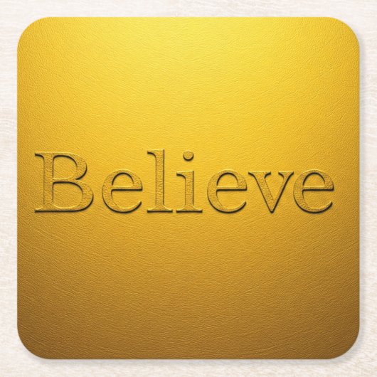 ラックス金ゴールド信じコースターセット スクエアペーパーコースター (正面)