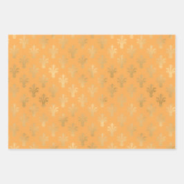 ラックス金ゴールド（紋章の）フラ・ダ・リファッションカラートリオ ラッピングペーパーシート