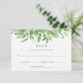 ラックス離れ | グリーンボタニカルウェディングRSVP 出欠カード (スタンド正面)