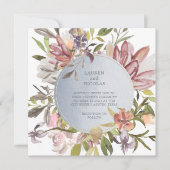 ラックス フローラル | エレガント ウォーターカラー ウェディング 招待状 (正面)