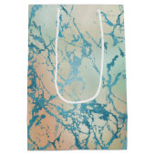 ラックス マーブル | 美しいイエローとコーラル ティール ベイン ミディアムペーパーバッグ (裏面)