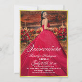 ラックス&ミニマリスト写真キンセアニェラ金ゴールド 招待状 (正面)