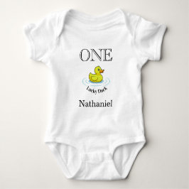 ラックダックボディスーツ 1歳の誕生日おめでとう服 ベビーボディスーツ