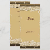 ラックメニューカードヴィンテージ金ゴールドブラウンフローラ メニュー (正面/裏面)