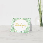 ラック・イン・ラブ・グリーン セントパトリックデーの花嫁シャワー サンキューカード (正面)