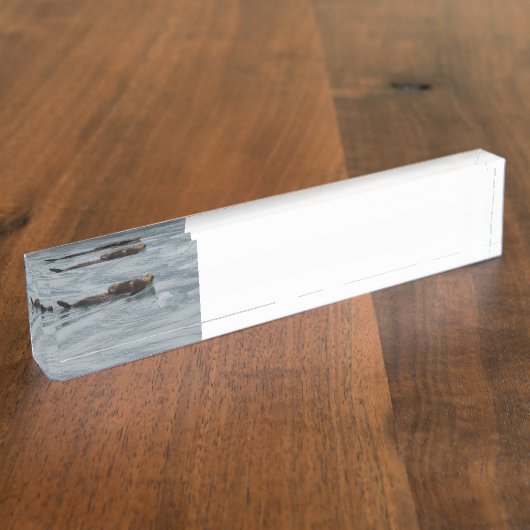 ラッコおよびベビー デスクネームプレート (側面)