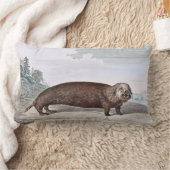 ラッコのイラストレーション ランバークッション (ブランケット)