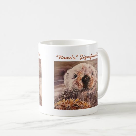 ラッコのバレンタインデーの重要なカワウソのマグ コーヒーマグカップ (正面右)
