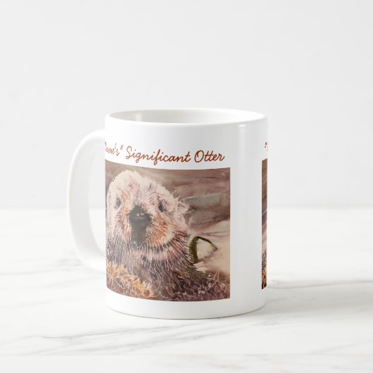 ラッコのバレンタインデーの重要なカワウソのマグ コーヒーマグカップ (正面左)