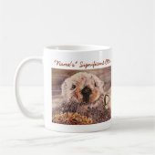 ラッコのバレンタインデーの重要なカワウソのマグ コーヒーマグカップ (左)