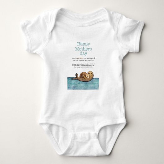 ラッコの母の日 ベビーボディスーツ (正面)