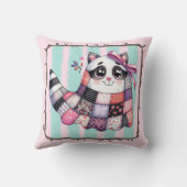 ラッコーンプパッチワークキルト – かわいい素朴秋アクセント クッション (裏面)