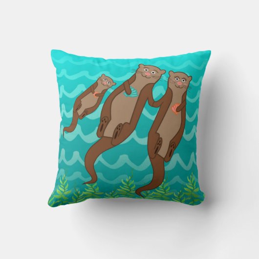 ラッコ家族 クッション (裏面)