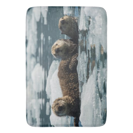 ラッコ家族 バスマット (正面縦)