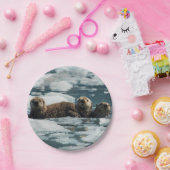 ラッコ家族 ペーパープレート (パーティー)