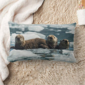 ラッコ家族 ランバークッション (ブランケット)