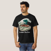 ラッコ Go With The Flow - 神奈川沖浪裏 日本 Tシャツ (正面フル)