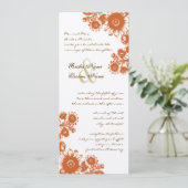 ラッシェットオレンジヴィンテージフラワー結婚式招待状 招待状 (スタンド正面)