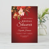 ラッシェットレッドオータムフローラブライダルシャワー 招待状 (スタンド正面)
