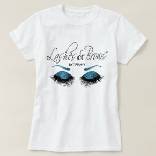 ラッシュと眉-青 Tシャツ