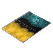 ラッシュアイズメイクアップヘアアーティストティール（緑がかった色）金ゴールドグリッター ノートブック (左側)