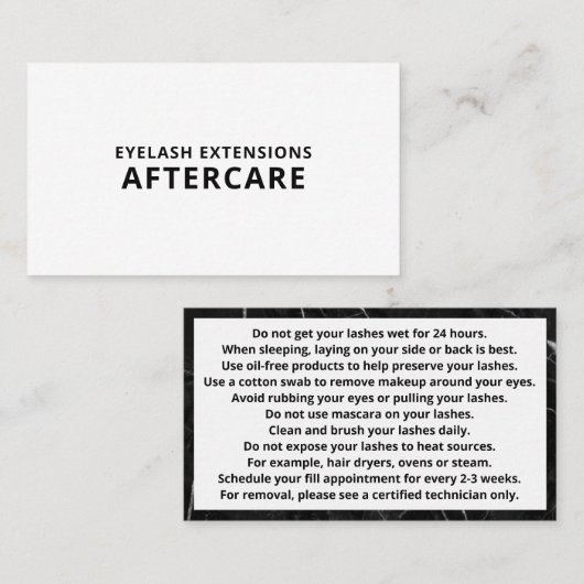 ラッシュアフターケアの手順 名刺 (正面/裏面)