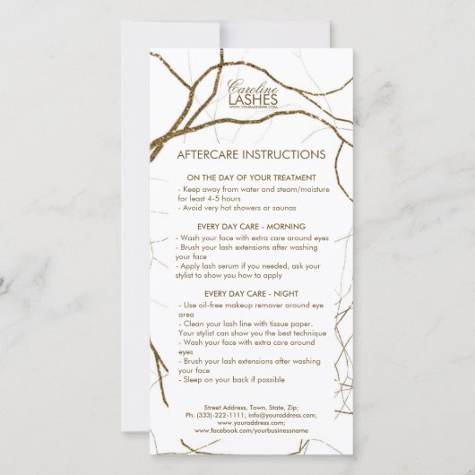 ラッシュアフターケアの指示ゴールデンプラントルーツ サンキューカード (正面)